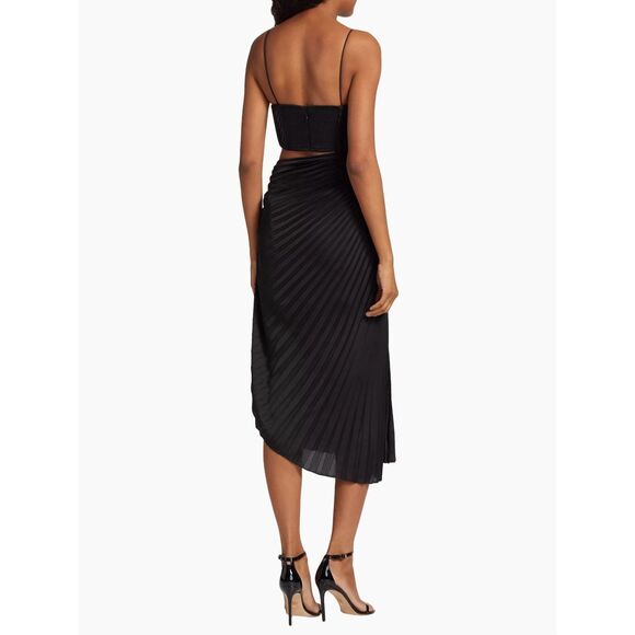 NWT Alice + Olivia Fayeth Pleated Cut-Out Midi-Dress $595 - Picture 4 of 11